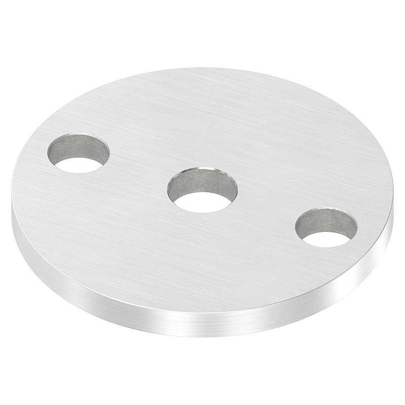 Plaque d'ancrage Ø 70x6mm, avec ponçage longitudinal, V2A