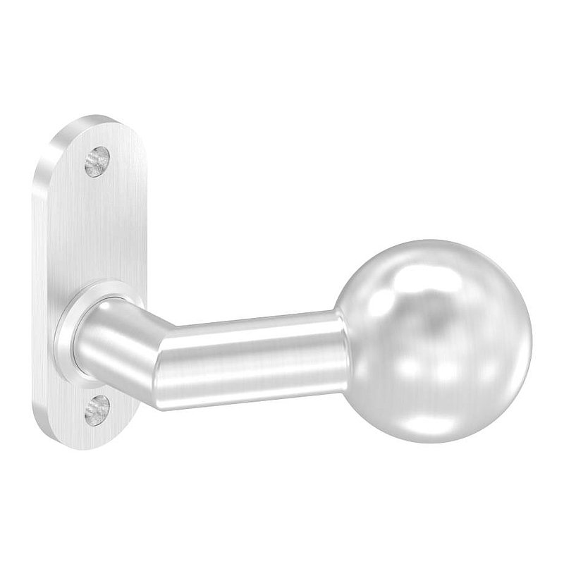 Bouton de porte, Ø 50mm, avec plaque courte, V2A