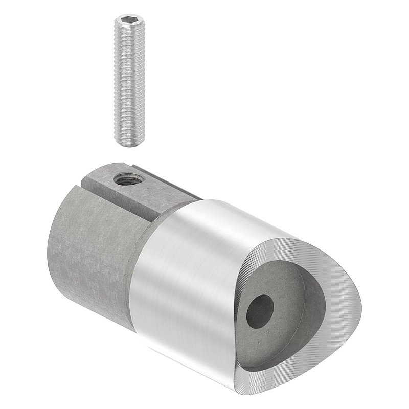 Anschlussstück 90°, Anschluss oben: 48,3mm, V2A