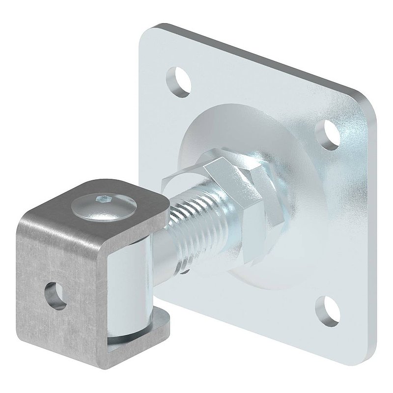 Paumelle de porte M24 avec plaque réglable, électro-zinguée