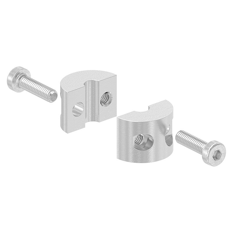 Rundklemme 2-teilig für Seil Ø 4mm, V4A