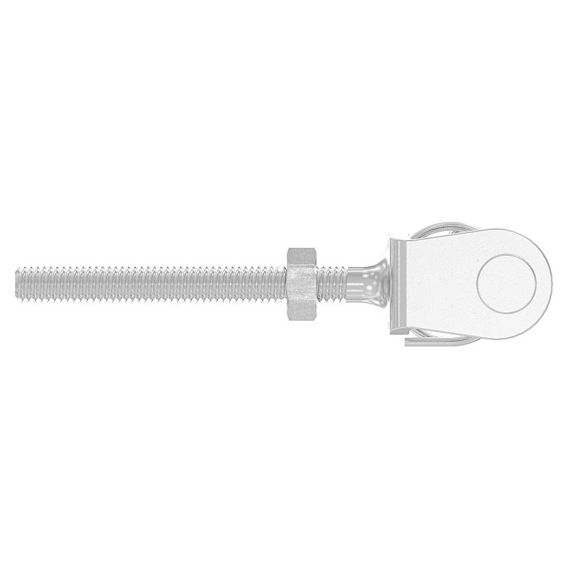 Fork terminal with external thread M4 left, AISI316