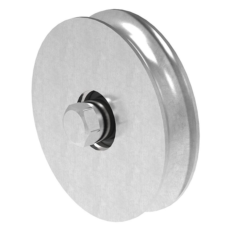 Schiebetorrolle mit rund. Rille