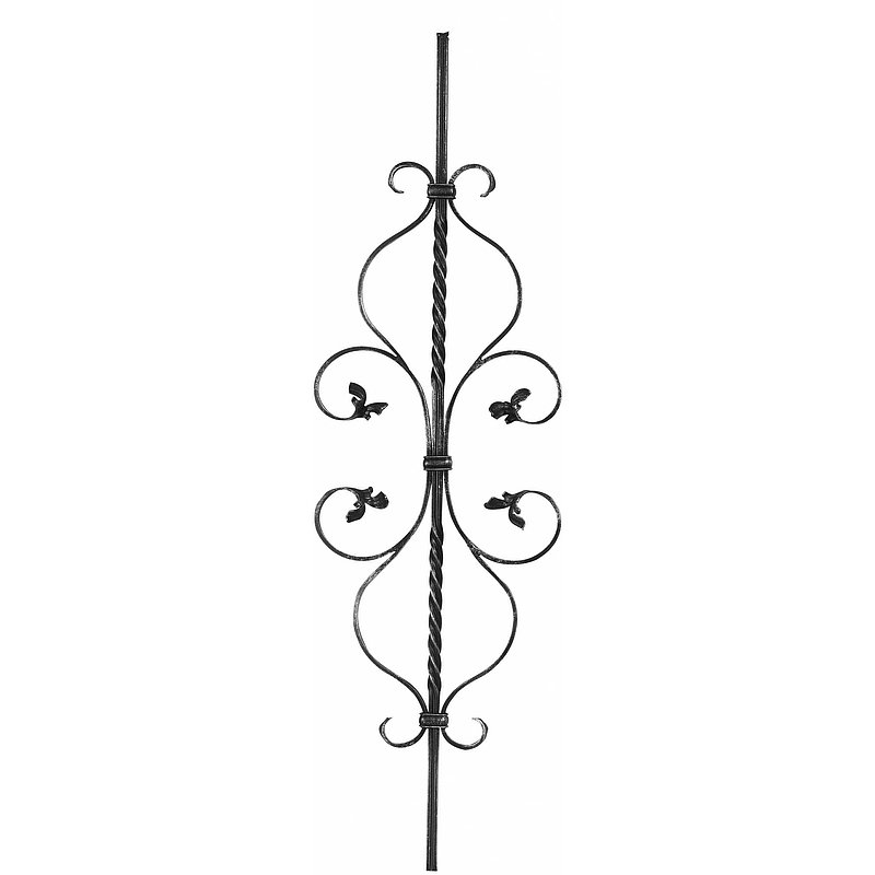 Zierstab 12x12mm, gerillt, Barock, H: 900mm