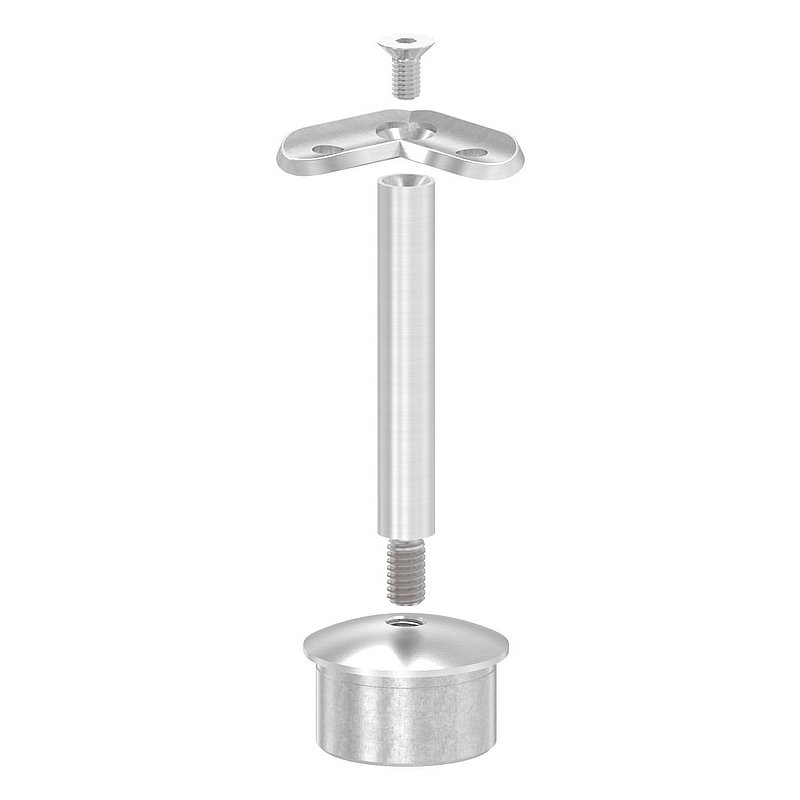 Rohrabschlussstopfen für Rohr 42,4x2,5mm, Haltepl. 42,4mm 90°, V2A