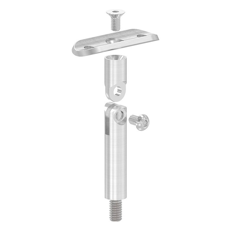 Gelenkstift mit Handlaufanschlussplatte 33,7mm, V2A