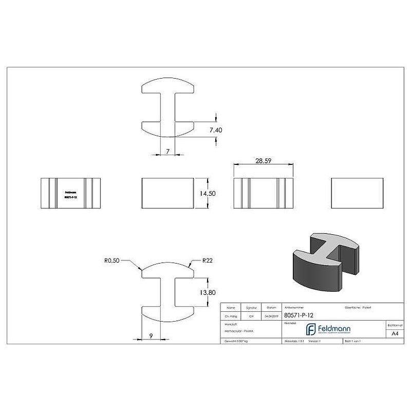 Glasausrichter für Ganzglasgeländer, für Glas 12,76 - 13,52mm