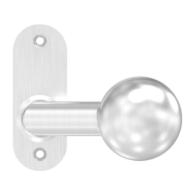 Türknopf, Ø 50mm, mit Kurzschild, V2A