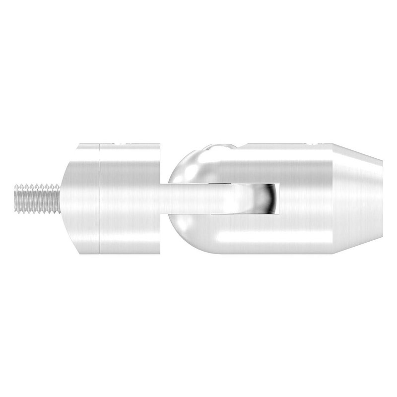 Cross bar holder with joint (for pushing from the front) 33.7 mm tube, 10.2 mm bore, AISI304