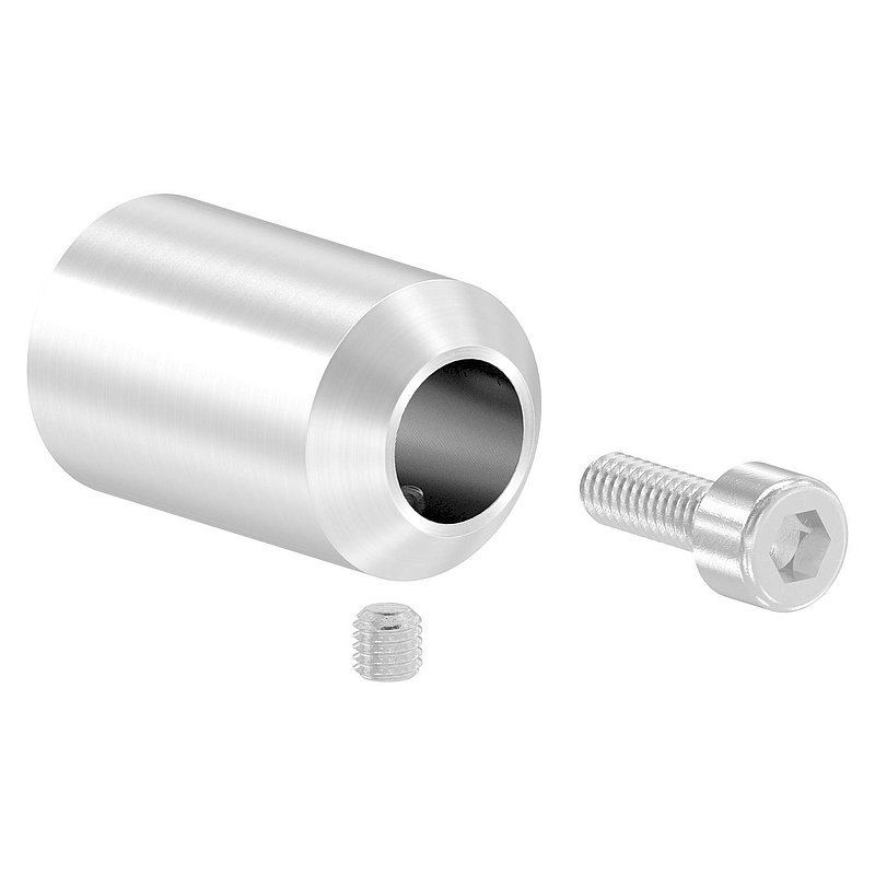 Cross bar holder for butting, bore Ø 12.5 mm, flat connection, AISI304