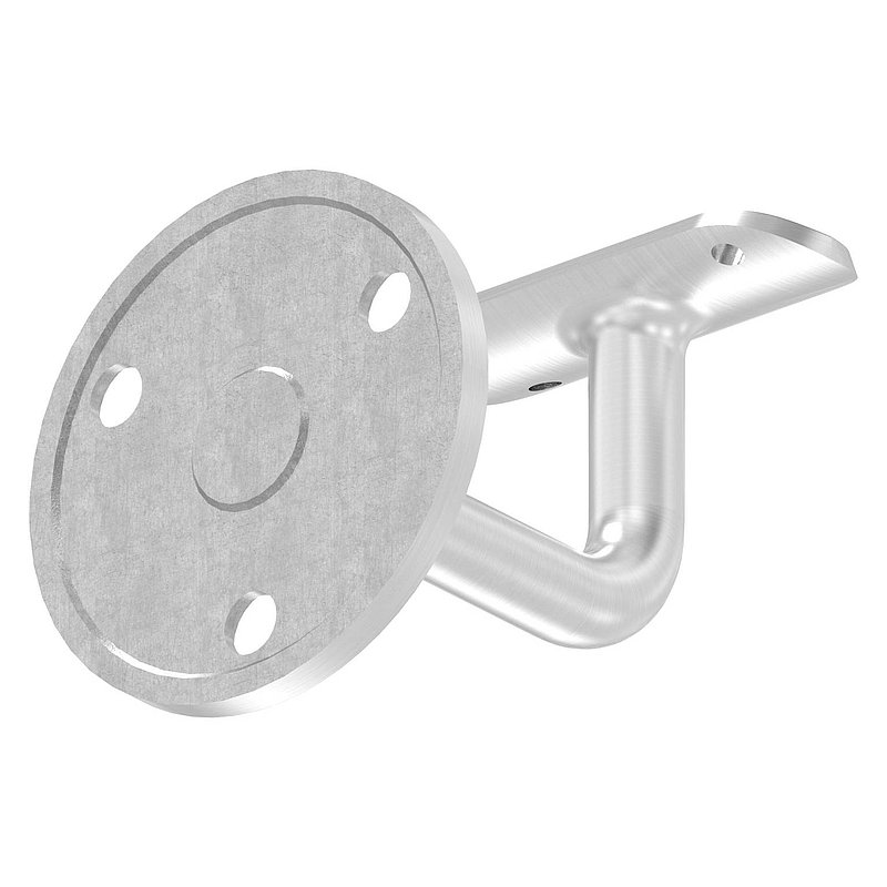 Support mural avec plaque de fixation pour main-courante de Ø 42,4mm, embase et étrier soudé, V2A