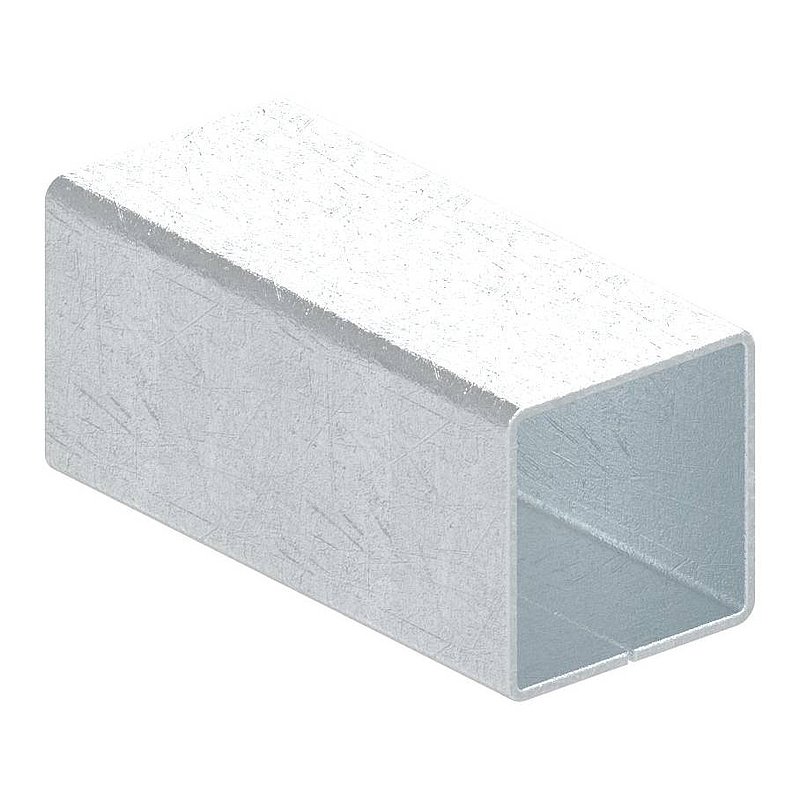 Ausgleichshülse von 8x8 auf 9x9mm, Länge 20mm, verzinkt