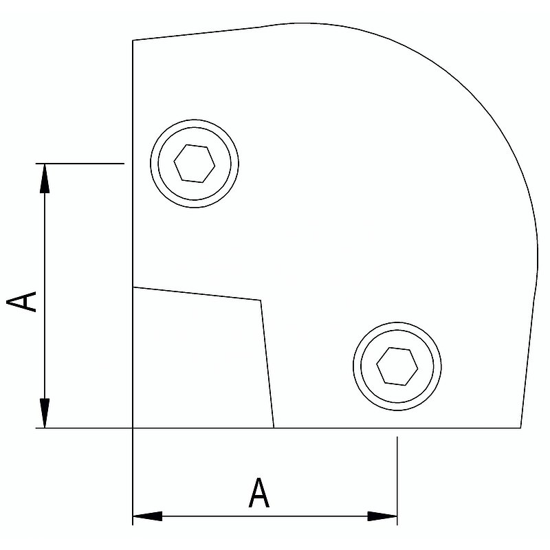 Rohrbogen 90°, schräg, variabel, für Rohr Ø 33,7mm