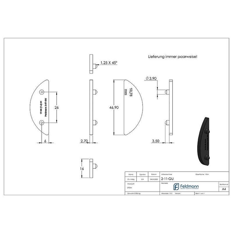 Gummi für Mod. 20/21, VSG-Glas 10,76mm