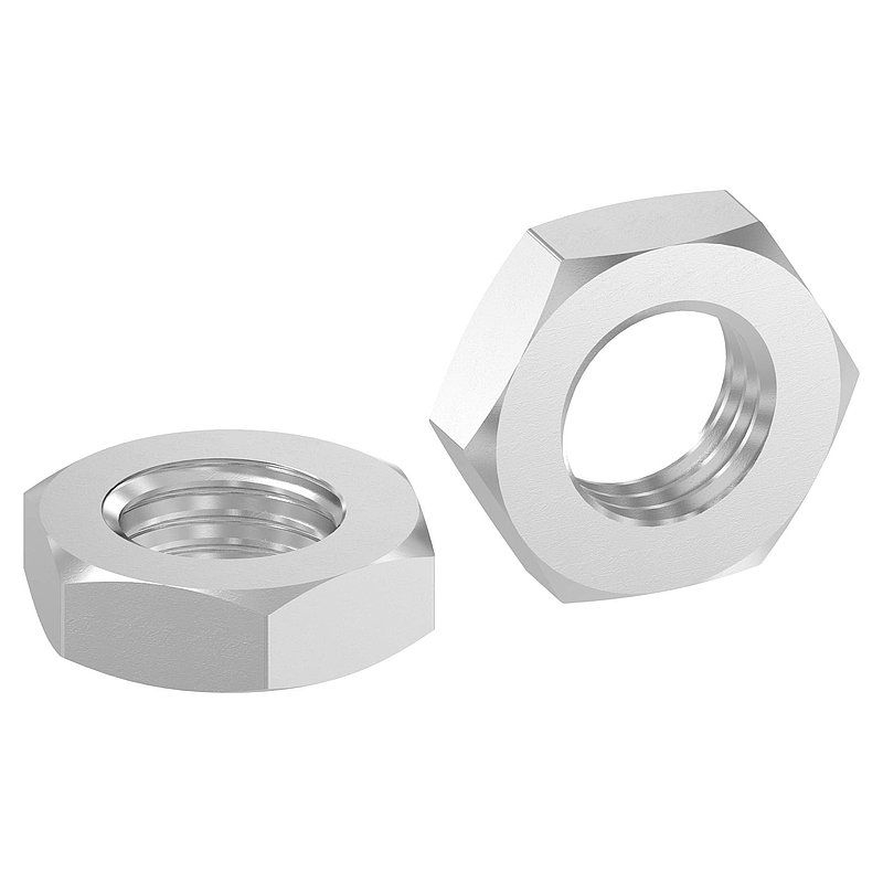 Hexagon nut M20, flat shape, AISI304