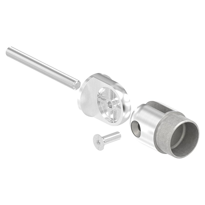 Wandhalter mit Gelenk zum Einbetonieren für Rohr 42,4x2,0mm, V2A
