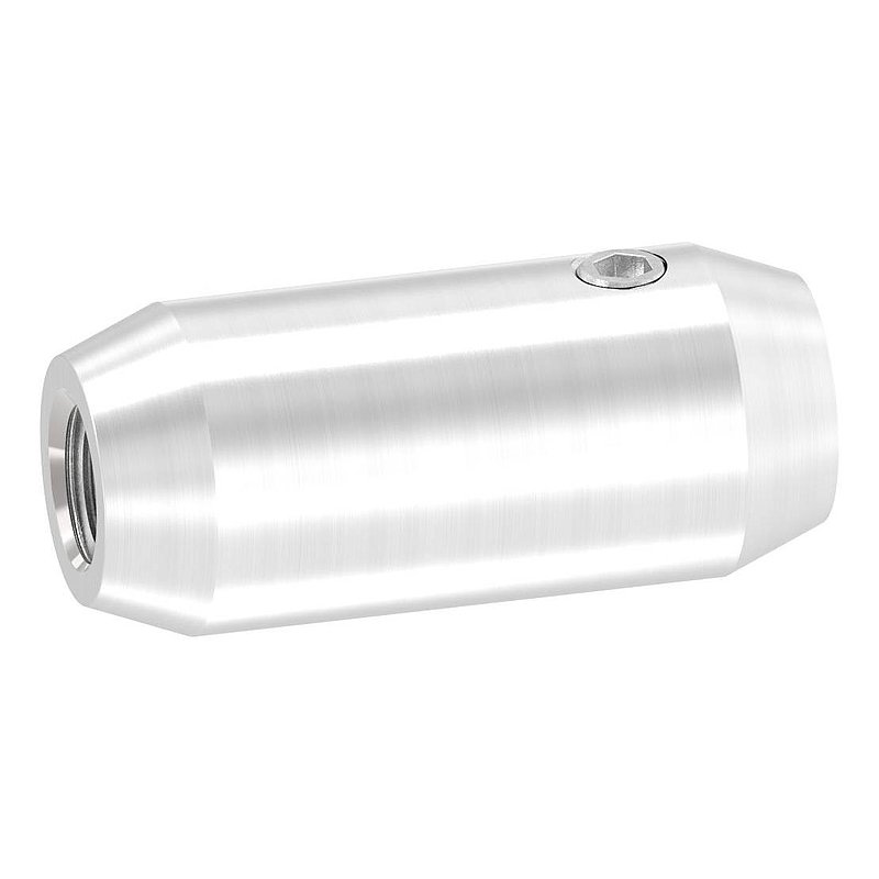 Bar connector Ø16mm with M8 thread and 10mm hole, AISI304