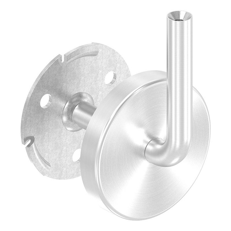 Handlaufhalter inkl. Cliprosette (Ronde und Bügel verschweißt), V2A