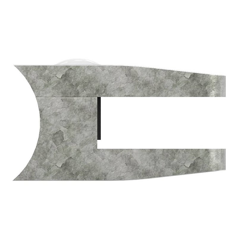Glasklemme Mod. 34, Anschluss: 42,4mm, Zink roh