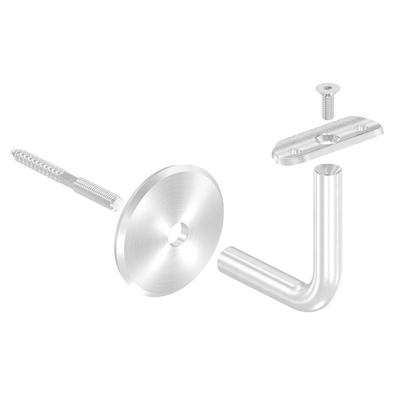Support mural avec plaque de fixation pour main-courante de Ø 42,4mm, V2A