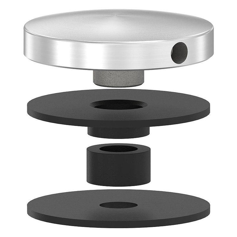 Oberteil für 52mm Glaspunkthalter, V2A