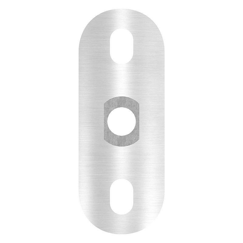 Handlaufanschlussplatte, 42,4mm mit Langlöchern, V2A