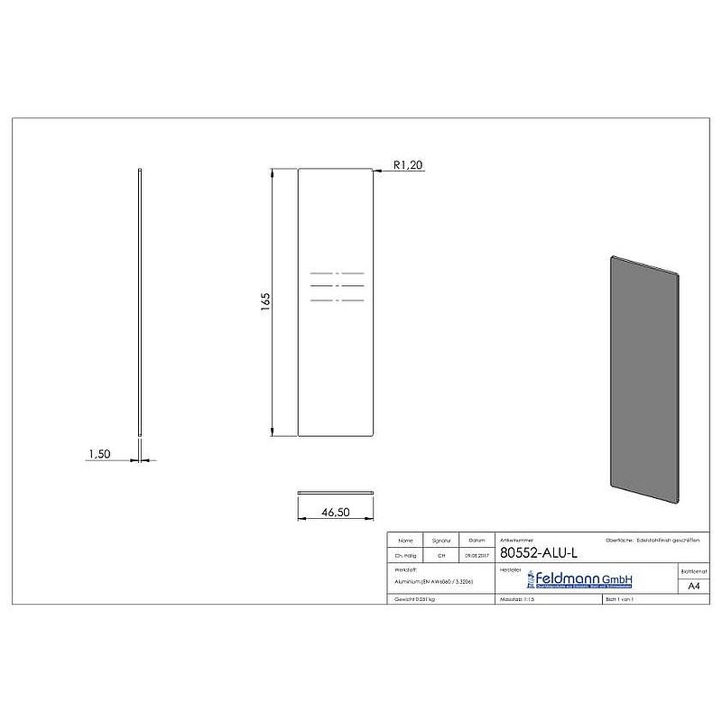 Endkappe für Aluprofil 80600-ALU, max. 41° Schräge
