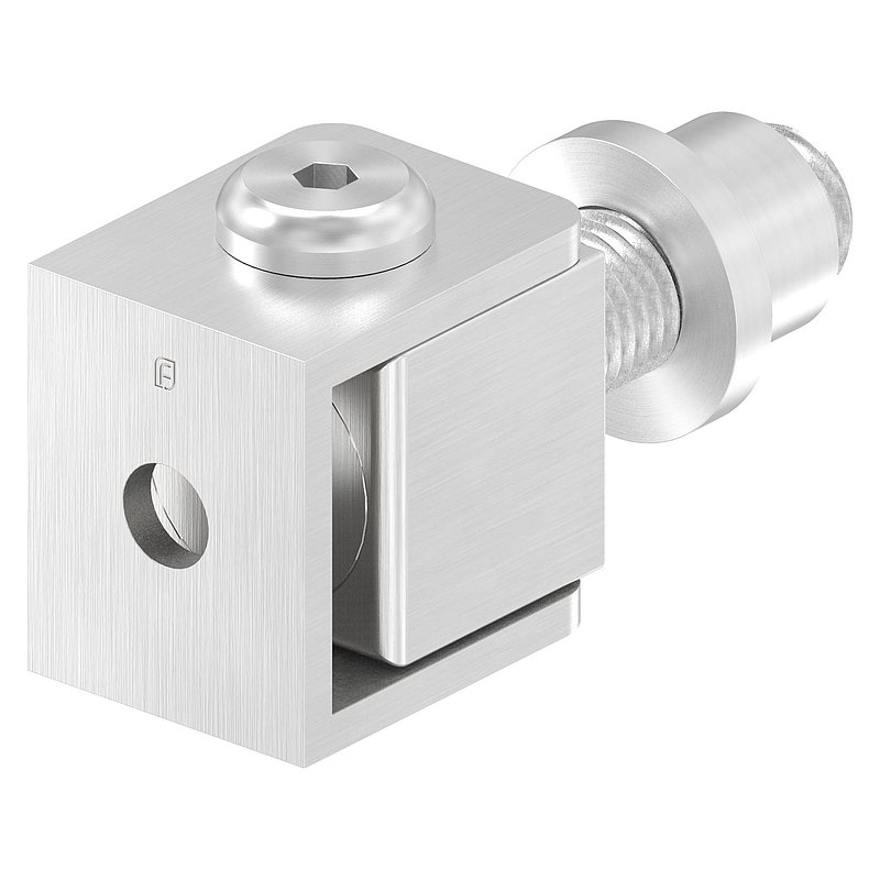 Gond à visser ajustable avec douille taraudée M16, V2A