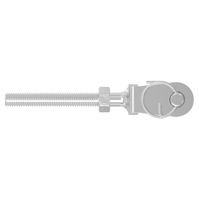 Fork terminal with external thread M5 right, AISI316