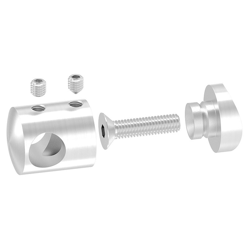 Querstabhalter für 42,4mm Rohr, 12,2mm Bohrung, V4A