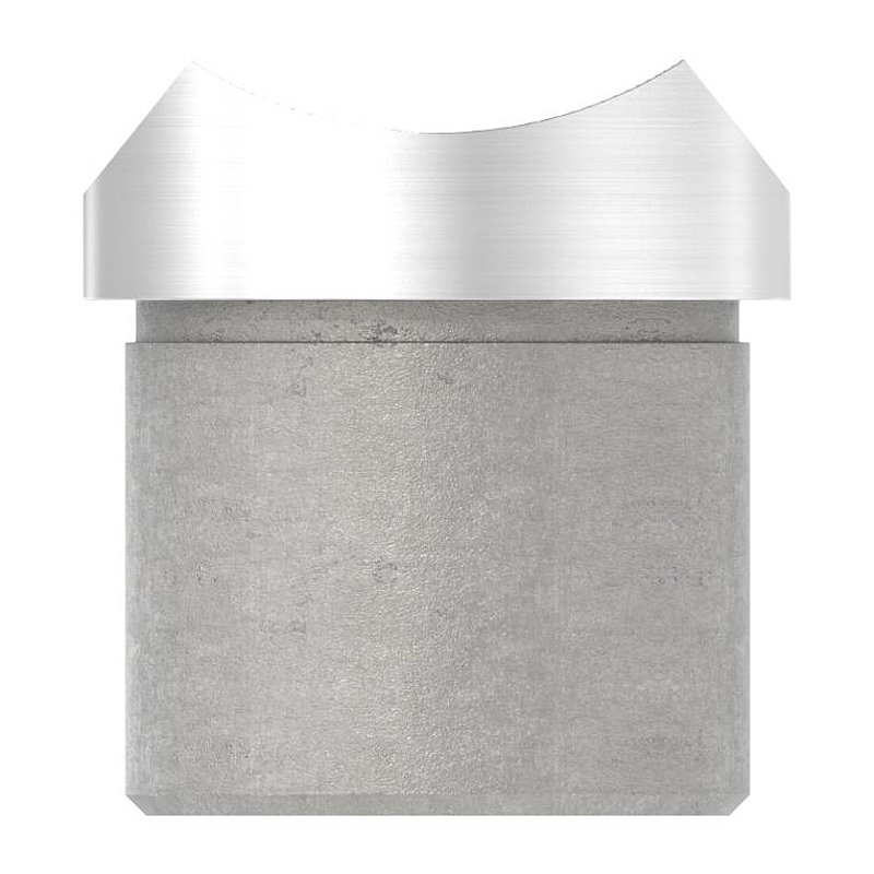 Pipe saddle, top connection: 33.7 mm tube, AISI304