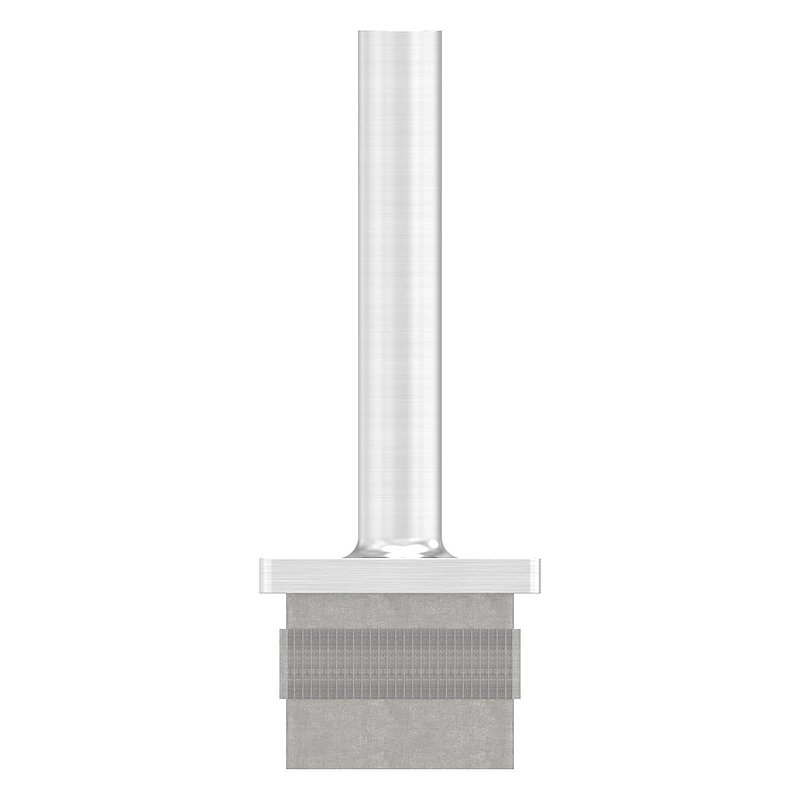 Stopfen mit Stift für Rohr 40 x 40 x 3,0mm, Höhe 80mm, mit M6 Innengewinde