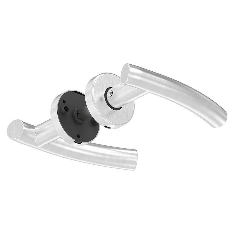 Pair of lever handles, rotatable, AISI304
