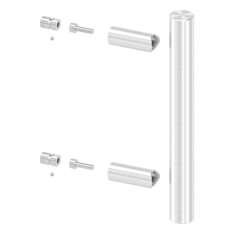 Stoßgriff inkl. Halter gerade mit L: 300mm, V2A