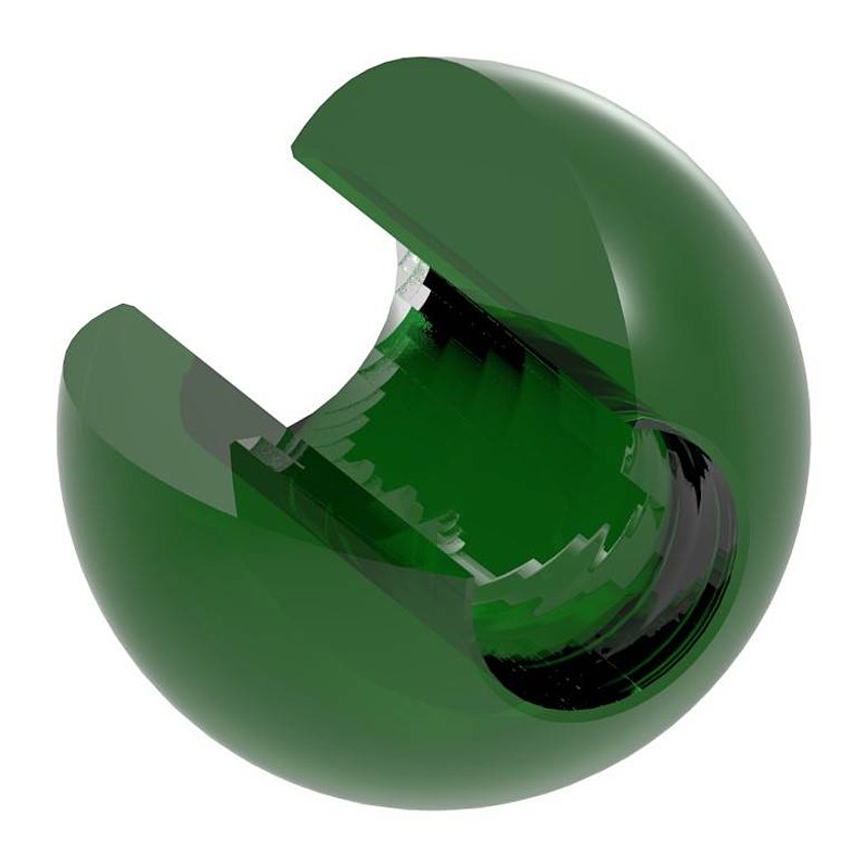Glaskugel grün Ø 30mm mit Durchgangsbohrung 12,3mm