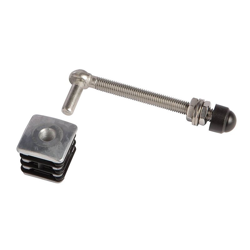 Torbandset M12 mit Länge 150mm für Rohr 40 x 40mm mit Aluminium-Kappen