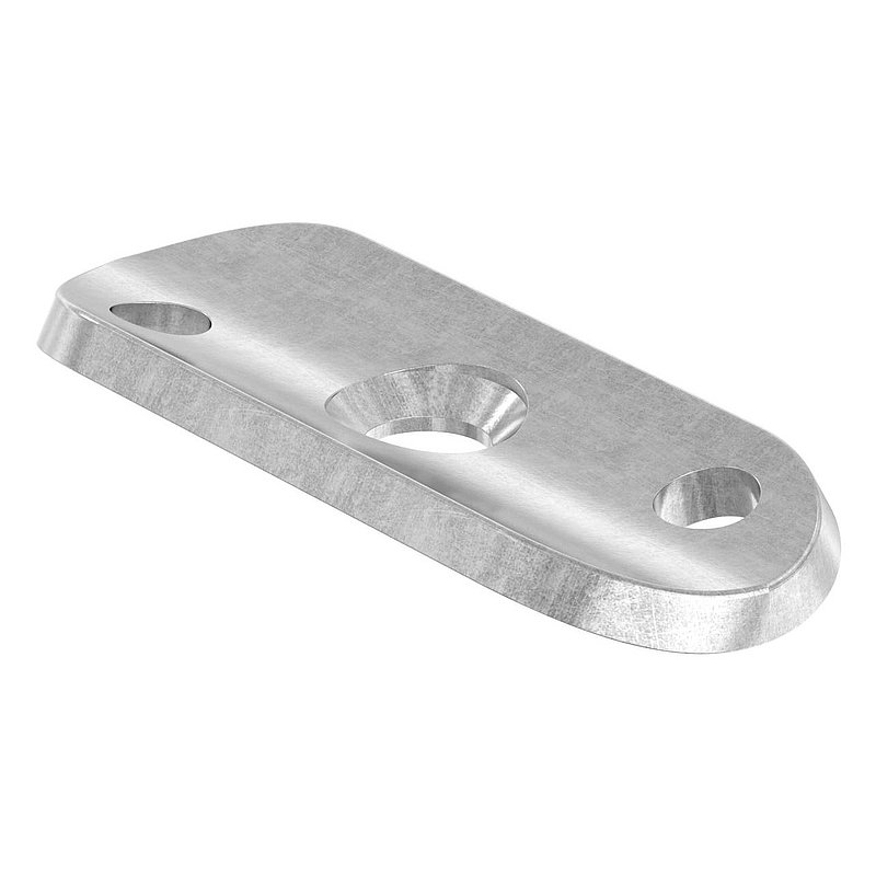Handlaufanschlussplatte S235JR, Rohranschluss Ø 42,4mm, Bohrungen versetzt