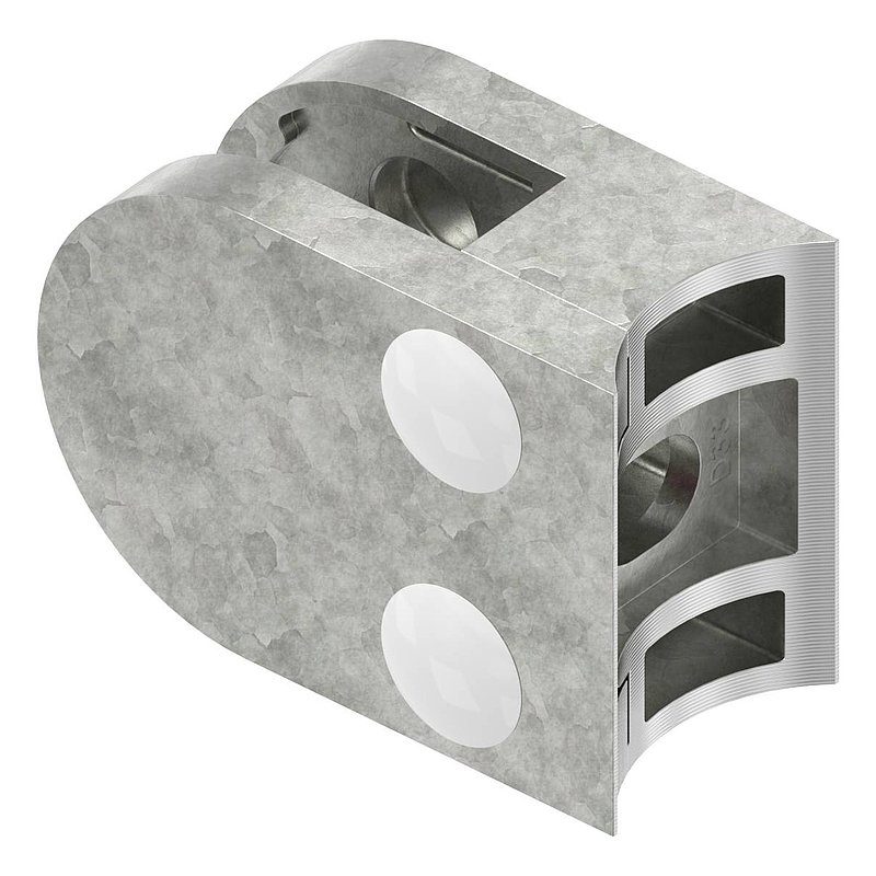 Glass clamp Mod. 30, connection: 33.7mm, raw zinc