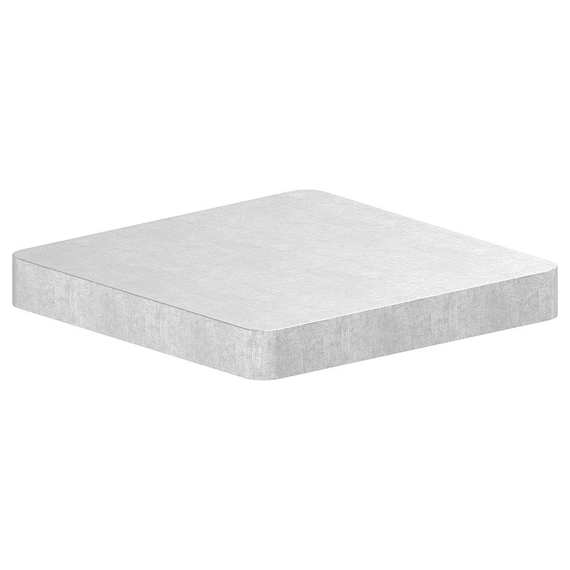 Flachkappe für QR 30x30mm, Stahl roh