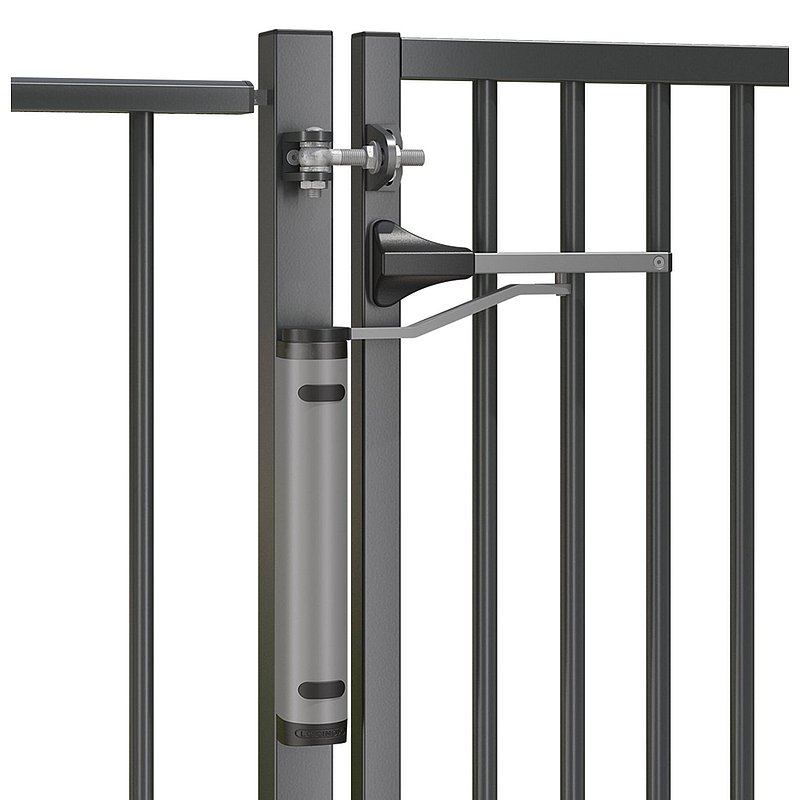 Kraftvoller, hydraulischer allround-Torschließer für 90° und 180° Bänder, VERTICLOSE-2, Farbe silber