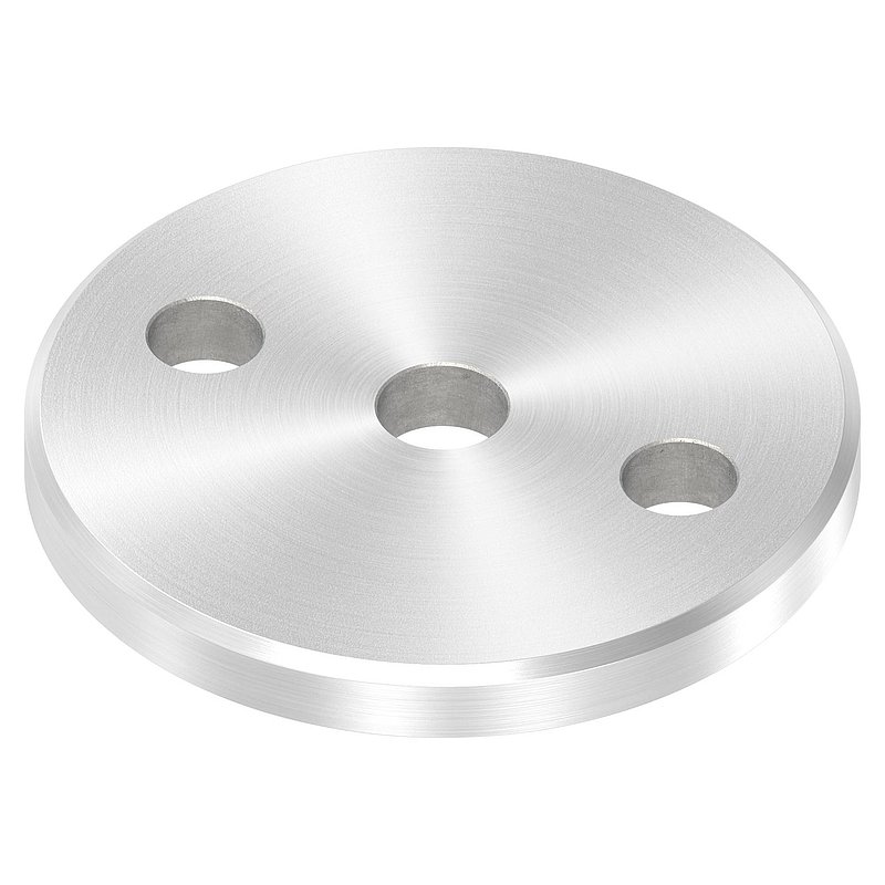 Anchor plate Ø 80x8mm, with bevelled edge and chamfer, AISI304