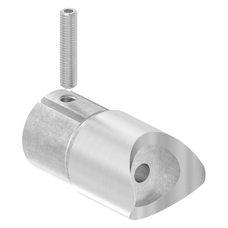 Anschlussstück 90°, Anschluss oben: 42,4mm, V2A