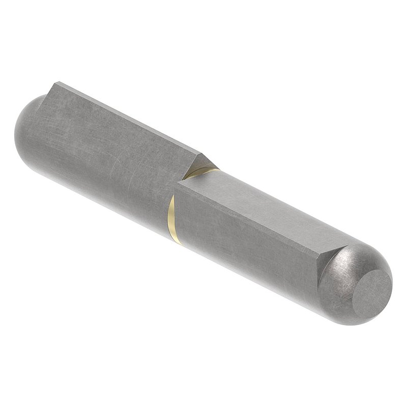 Anschweißband mit Messingring und -stift, Länge: 80mm