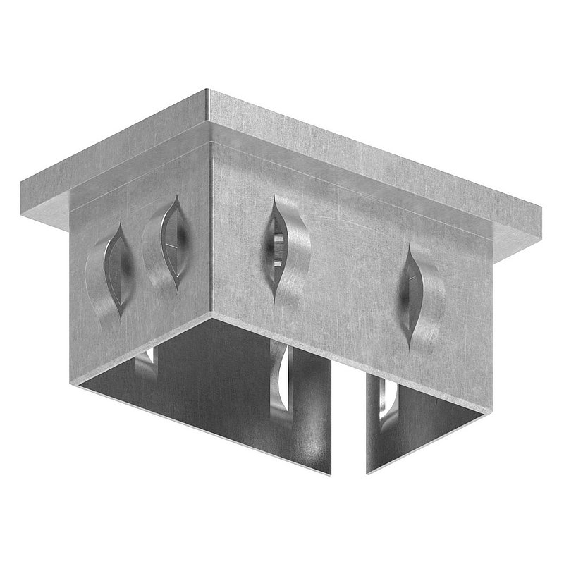 Steel end cap, for, rectangular tube 60x40mm