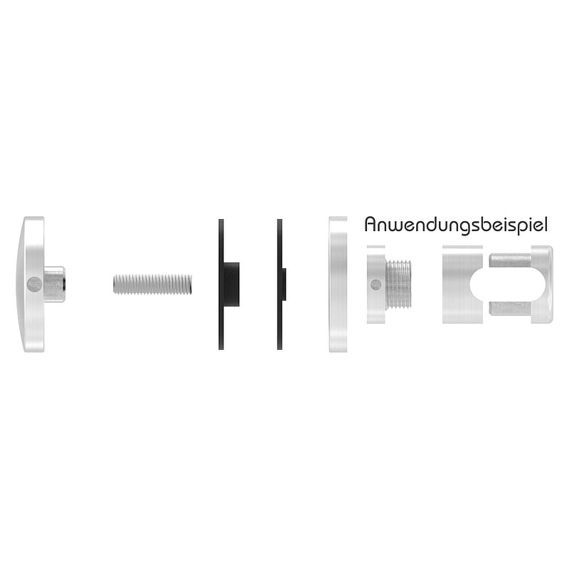 Glaspunkthalter Ø 52 mm, passend zu Brenk-Halter, V2A