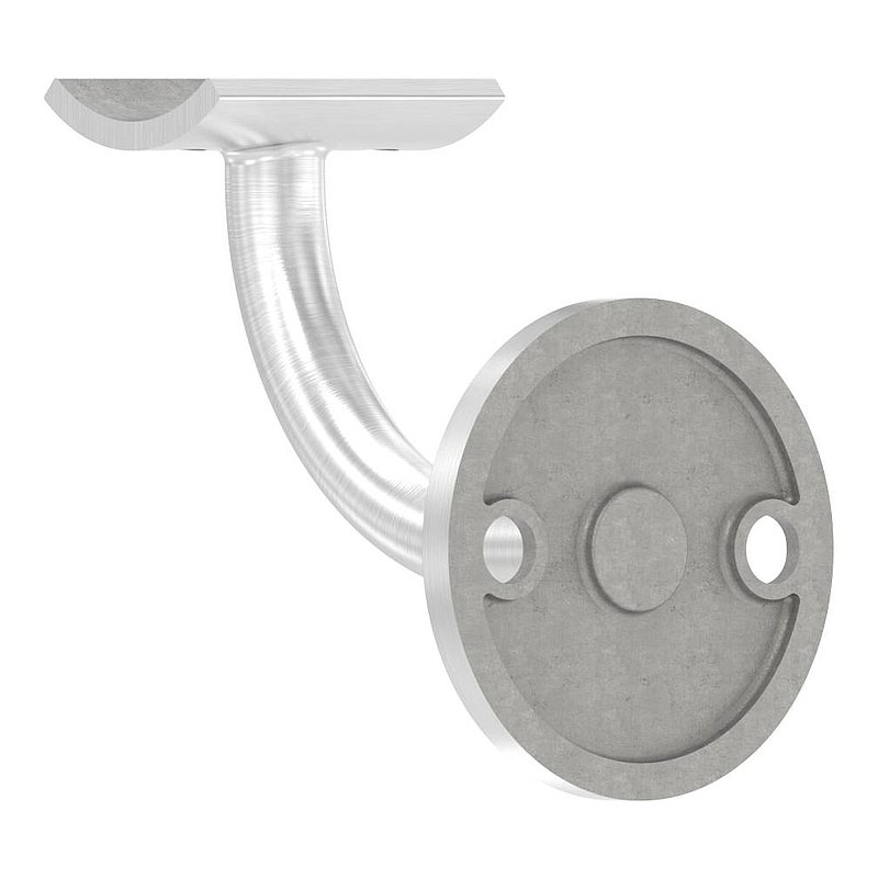 Handrail bracket with handrail connection plate 42.4mm, (round plate and bracket welded), AISI304