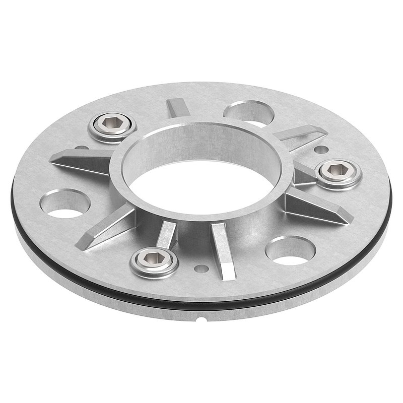 Anchor plate, Ø 103.5x8mm for 42.4mm tube, raw, AISI316