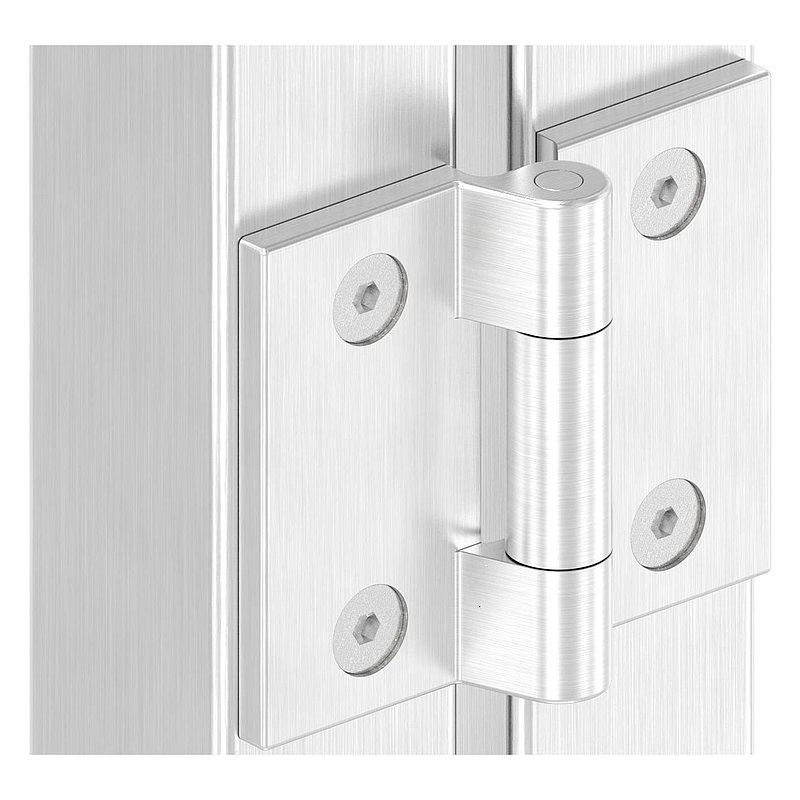 Hinge, suitable for door bolt for flat profiles, AISI316