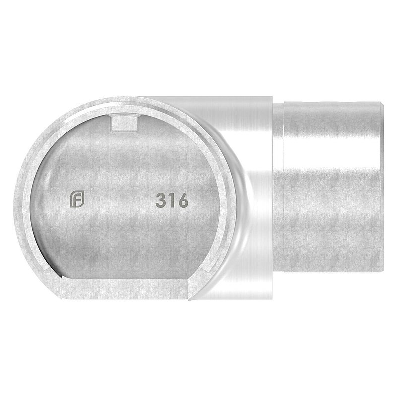 Tube connector 90° for grooved tube 60.3x1.5mm, AISI316
