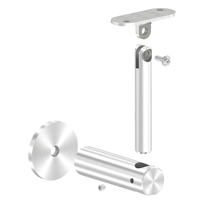 Support mural de main-courante avec articulation, plaque de fixation plate, V2A